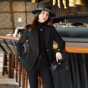 Red Women's Blazer Long Sleeve Solid Color Mid Length Casual Coat HJ8302 No Wrinkle Treatment European Style - Product Image 3