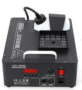 Mesin kabut LED 1500W 24x3W, mesin kabut digital + DMX + remote nirkabel untuk pesta disko bar pencahayaan panggung dj