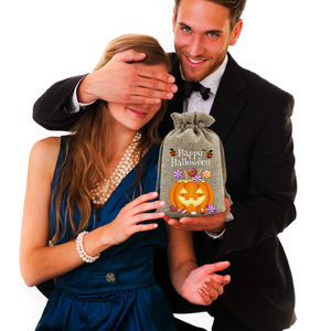 Sacchetti Regalo di Halloween con Coulisse, Stampa Zucca e <span class=keywords><strong>Fantasma</strong></span>, in Tessuto, per Bambini, Ragazze, Donne, Feste e Festività - Product Image 3