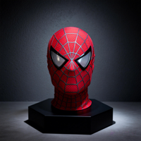 Masque de héros 3D amusant pour cosplay, avec yeux rouges et bleus clignotants à LED, pour les fêtes, cadeau pour enfant