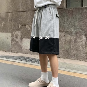 Shorts en coton 100% personnalisés OEM, à blocs de couleur, avec cordon de serrage à la taille, style décontracté pour hommes - Product Image 2