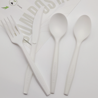 Ensemble de couverts de qualité supérieure, écologiques, CPLA, biodégradable, compostable, cuillère, fourchette, couteau