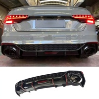 Diffuseur arrière style RS4 pour Audi A4 B9.5 2020-2025 S Line, lèvre de pare-chocs arrière noir brillant