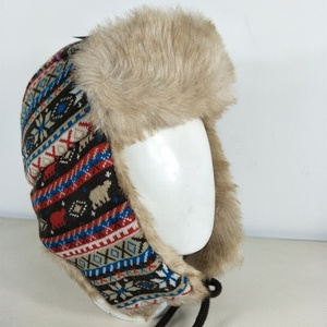 Sombrero de equipo de esquí cálido de punto personalizado, sombrero de cazador de aviador para hombres y mujeres rusos con forro de piel sintética, orejeras, sombrero de invierno - Product Image 5