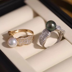 อุปกรณ์ทำเครื่องประดับมุก DIY 10724 แหวนเงินแท้ S925 พร้อมฐานสำหรับใส่ลูกปัดกลมขนาด 11-13 มม. อะไหล่และอุปกรณ์ทำเครื่องประดับเงินแฟชั่น - Product Image 1