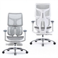 Siège de bureau exécutif moderne de luxe de haute qualité S100, chaise ergonomique en aluminium avec repose-pieds rétractable et dossier réglable