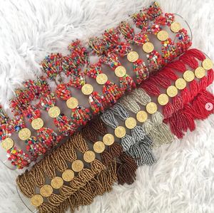 Pulsera de Cobre Estilo Bohemia Unisex con Cuentas Redondas de San Benito Jesús y Patrón Geométrico de Cuentas de Arroz - Product Image 4