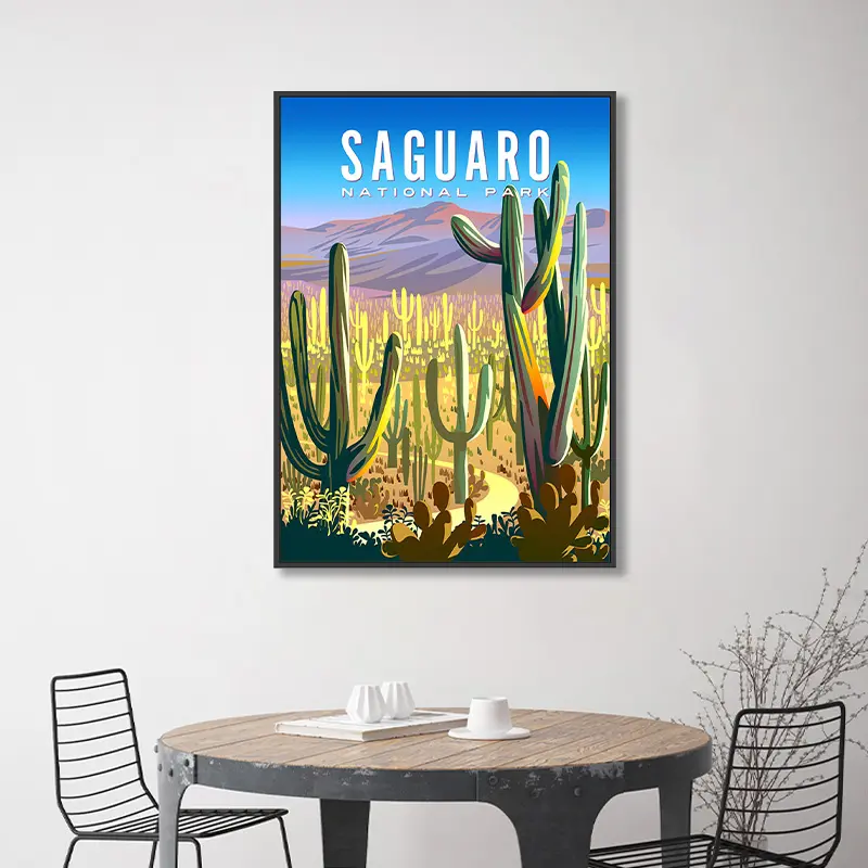 Saguaro Nationaal Park Vintage Posters U.s. Nationale Parken Americana Home Decor Wandschildering Voor Woonkamer Woondecoratie