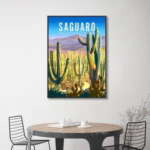 Pósteres Vintage del Parque Nacional de Saguaro, parques nacionales de EE. UU., Americana decoración del hogar, pintura de pared para sala de estar, decoración del hogar