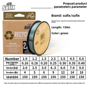Sufix protezione ambientale linea di Nylon <span class=keywords><strong>E</strong></span> verde 150m barca mare pesca Luya linea leader filo - Product Image 3
