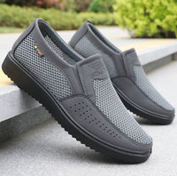Chaussures décontractées à enfiler pour hommes, grises, en maille respirante, légères, antidérapantes, confortables, à semelle souple, pour la marche, vente en gros, personnalisables