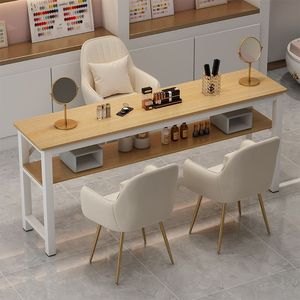 Mesa de Manicura con Superficie de Madera Artificial, Diseño Minimalista, Fácil de Limpiar, para Salón o Uso Doméstico - Product Image 2