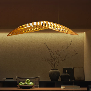 Plafonnier en <span class=keywords><strong>bois</strong></span> <span class=keywords><strong>flotté</strong></span> moderne avec perles, lustre en <span class=keywords><strong>bois</strong></span> tombant, avec luminaires suspendus de taille moyenne - Product Image 3