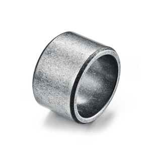 High End Men's 15MM Hip Hop Wide Band Stainless Steel <b>Ring</b> 18K PVD Gold Plated Matte Brushed Finish Fashion Bold <b>Statement</b> <b>Ring</b> - Product Image 5