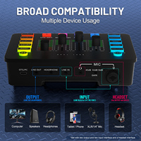 Système d'amplification audio numérique professionnel DSP Mini Mixer DJ avec double effets, carte son pour musique live, interface d'enregistrement, mixeur audio