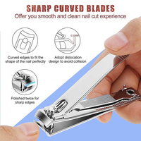 Coupe-ongles en acier inoxydable de grande taille, coupe-ongle à bord droit avec lime à ongles, vente en gros