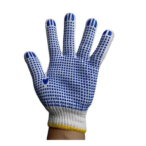 China Supplier Gloves Custom Work Gloves Dot Industrial Double Both Sided Pvc Polka Dot Gloves