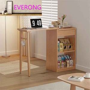 Table de bar rétractable moderne en bois massif pour petits appartements de luxe, salons ouverts, balcon, café et loisirs - Product Image 1