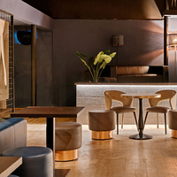 Ensemble de table et chaises de salle à manger modernes et simples tout-en-un, ensemble de meubles de restaurant en bois