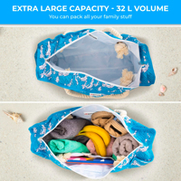 Sac de plage imperméable et résistant au sable, grande capacité, pliable, pour femmes