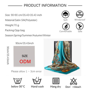 <span class=keywords><strong>Sciarpa</strong></span> stampata Cashew da donna in <span class=keywords><strong>seta</strong></span>, raso e chiffon, alla moda, 90x90 cm, quadrata, <span class=keywords><strong>foulard</strong></span>, scialle, hijab musulmano per signore - Product Image 6