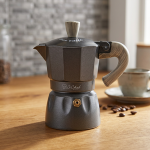 Caffettiera Espresso Tradizionale Buon Caff SChef per 1 Tazza, Stile Italiano, Set Mini Moderno in Lega di Alluminio Antracite, Portatile - Product Image 2