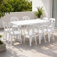 Chaises de salle à manger d'extérieur modernes, chaise monobloc en plastique blanc légère pour événements, villas et cours