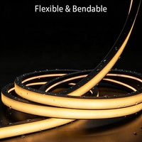 Bande lumineuse LED néon flexible en silicone noir, intelligente, Bluetooth, à intensité variable, 24 V CC, pour la décoration de murs acoustiques à lattes intérieurs