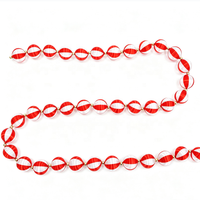 Guirlande de Noël en fil de soie de 183 cm, boules de 4 cm, décoration en fil doux pour la décoration des fêtes