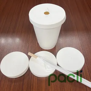 Tapas de pulpa desechables biodegradables, respetuosas con el medio ambiente, tapa de taza de café caliente