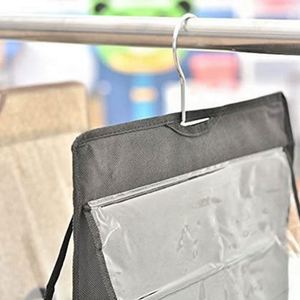 Sac de rangement pour armoire, double face, 6 poches transparentes, organisateur suspendu moyen pour sacs fourre-tout, portefeuilles et sacs à main - Product Image 4