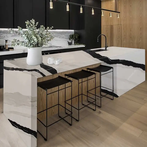 Comptoir de cuisine en pierre de quartz blanc artificiel Comptoir de réception Dessus de cuisine Quartz artificiel plein Bullnose - Product Image 3