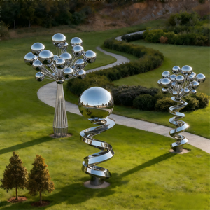 Vincentaa - Escultura Moderna de Acero Inoxidable para Exteriores, Escultura Artística de Bola de Árbol para Parques, Proveedor de Esculturas Personalizadas - Product Image 2