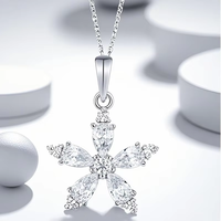 Collar de Plata de Ley 925 con nombre personalizado, diseño de circón en forma de pera de copo de nieve Simple, collar con colgante de joyería exquisita para mujer