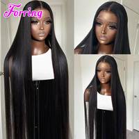 Wig Rambut Asli Tanpa Lem 13x6 Pre-cut HD Lace Full Frontal, Wig Rambut Manusia Lurus Alami 13x4 HD Lace Front