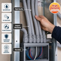 Conduit électrique non métallique en plastique ETL CETL, conduit flexible ondulé pour la protection des câbles électriques