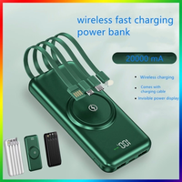 Power Bank Portabel 20000mAh dengan Input Plug dan Type-C, Layar Digital, Pengisian Cepat, Pengisi Daya Nirkabel untuk Ponsel