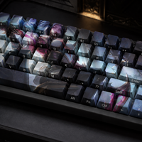 LOL Prestige Coven Akali 68 Key Custom PBT Dye Sublimation Side Printed Keycaps Cherry Profile Keyboard Set