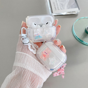 Étui de protection transparent pour pare-chocs en TPU lapin mignon avec pendentif porte-clés à breloques pour <span class=keywords><strong>Airpods</strong></span> 3 4/Pro 2 - Product Image 3