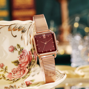 Montre à quartz étanche de style rétro, de grande valeur, à face carrée, à bracelet en alliage de niche pour femmes - Product Image 6