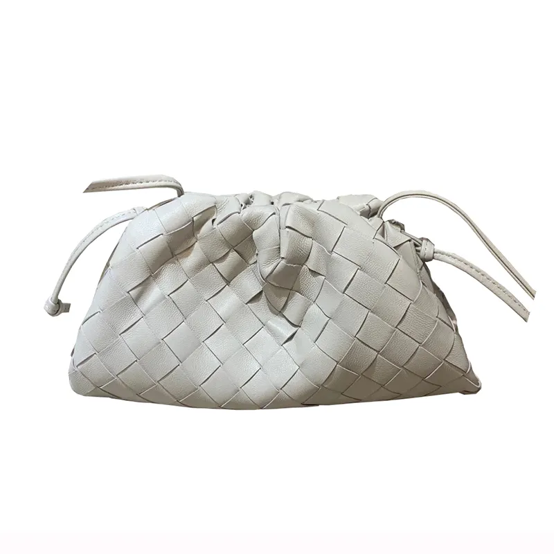 Personnalisable logo tissé nuage boulette sac en cuir souple main tenir épaule messager en cuir Mini petit sac femme sac 2024 nouveau