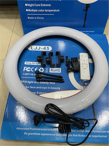 Anneau lumineux LED <span class=keywords><strong>de</strong></span> 18 pouces avec télécommande et support <span class=keywords><strong>de</strong></span> téléphone portable pour la beauté, les diffusions en direct et la photographie - Product Image 2