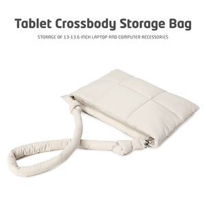 Sac fourre-tout pour ordinateur <span class=keywords><strong>portable</strong></span> confortable et moelleux, compatible avec l'<span class=keywords><strong>iPad</strong></span> <span class=keywords><strong>Air</strong></span> M3 2025 de 16 pouces, étui pour tablette matelassé et mignon avec bandoulière - Product Image 3