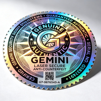 Autocollant personnalisé en vinyle adhésif anti-contrefaçon laser holographique, imperméable, avec logo