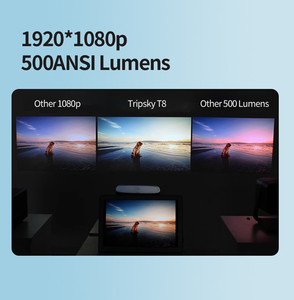 T8 thông minh chiếu Full HD 1080P 4K video proyector Mini rạp hát tại nhà LCD <span class=keywords><strong>LED</strong></span> di động ngoài trời không dây <span class=keywords><strong>Android</strong></span> Wifi máy chiếu - Product Image 4