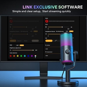 Programmable PC USB Condenser Podcasting <b>Microphones</b> Kit With 3 in 1 Mic Gain USB Type C Dual Mode RGB Gaming <b>Microphones</b> - Product Image 2