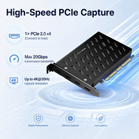Carte de capture vidéo HDMI interne PCIe 4CH, 4K * 30Hz, format YUY2, bande passante de 20Gbps, pour Windows, Mac, Linux