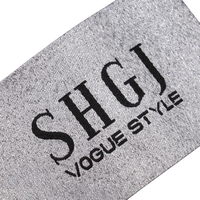 Étiquettes de vêtements personnalisées en tissu polyester tissé avec logo de marque, pliées à la fin, pour col