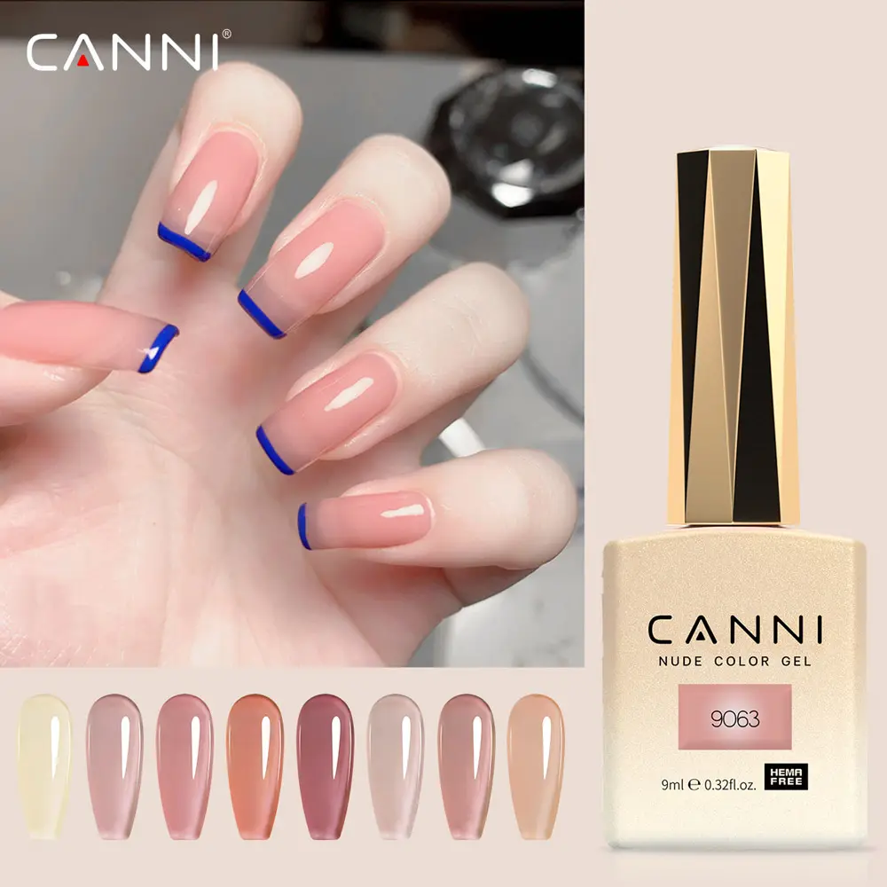 CANNI newest 9ml hema free color enamel gel nail polish no acid primer base no-wipe top coat nail glue gel reinforce matte top