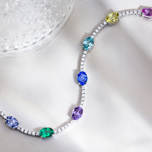 Bijoux Messi personnalisés MSB-635, bracelet tendance en or 18 carats avec pierres précieuses cultivées en laboratoire - Product Image 3